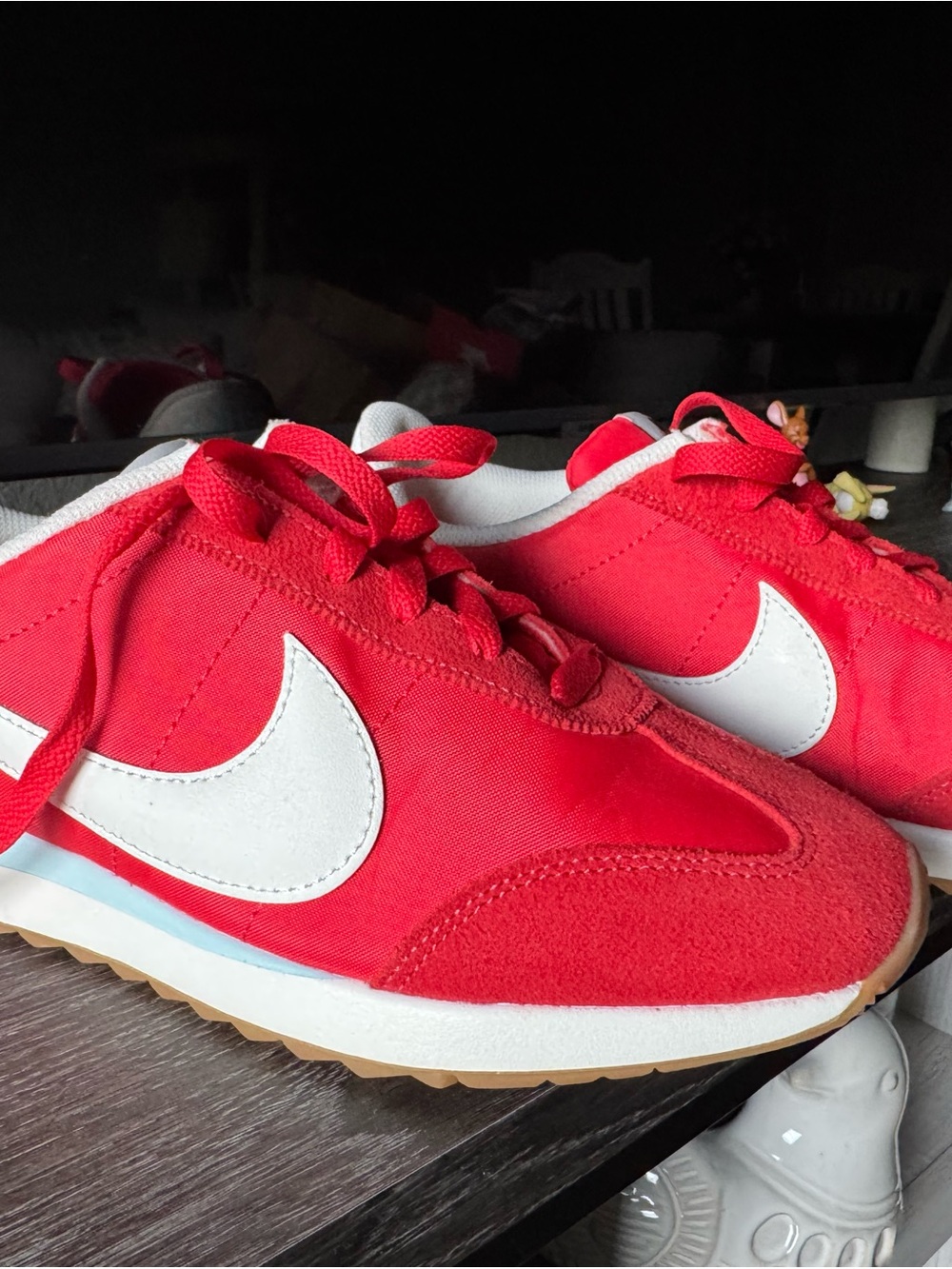 Nike Women Red and White Retro Runner Sneakers